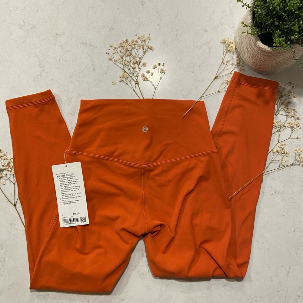 Lululemon align high rise pant 25” in beautiful burnt Orange color